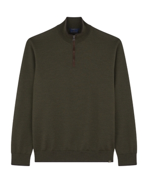 Zip-up wool sweater