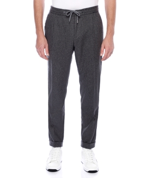 Wool drawstring trousers