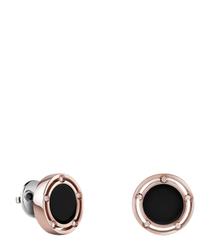 D.Side Pink gold, onyx and diamonds earrings