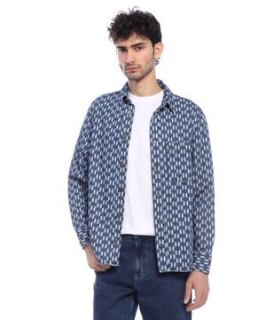 Monogram denim shirt