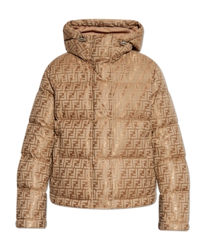 Logo print quilted jacket