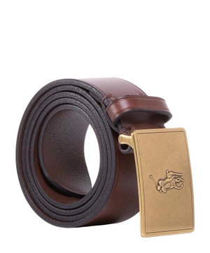 Pony Plaque Leather Belt