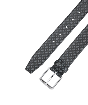 Italian-leather belt with monogram print