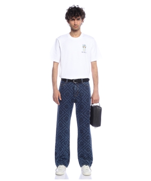 Dark Vintage monoqram denim şalvar
