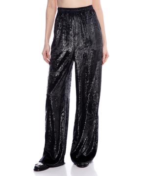 Velvet wide-leg pants