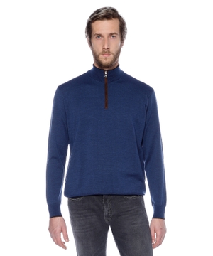 Zip-up wool sweater