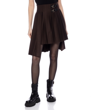 Asymmetrical pleated mini skirt