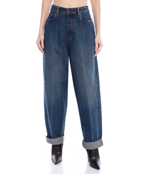Enli biçimli denim şalvar