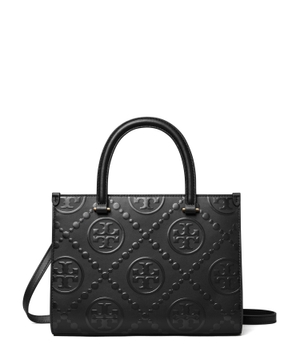 T Monogram Top-handle Embossed Tote çantası