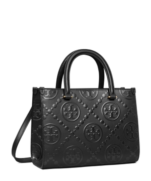 T Monogram Top-handle Embossed Tote çantası