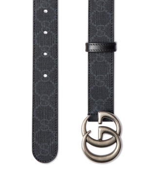 Monogram printed belt with GG buckle