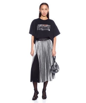 Foil Pleated Skirt