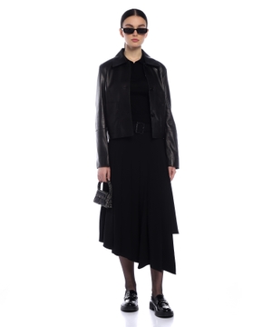 Asymmetric midi skirt