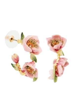 Christmas rose and hellebore flower halqavari sırğa