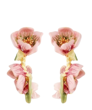 Christmas rose and hellebore flower halqavari sırğa
