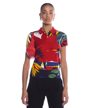 Qrafik printli polo