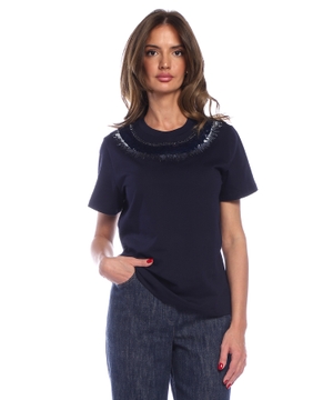 Kristallarla və payetlərlə bəzədilmiş pambıq T-shirt