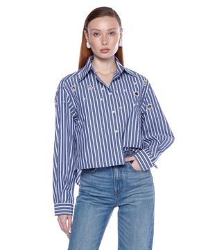 Striped shirt with metallic details