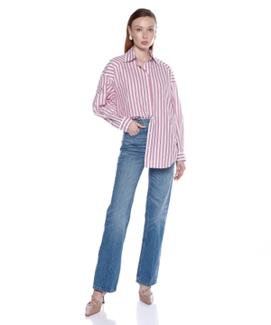 Striped crystal embellished shirt