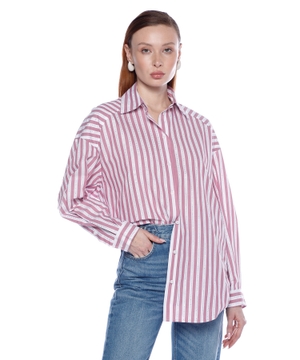 Striped crystal embellished shirt