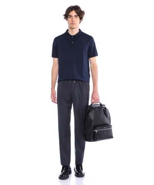 Elastic trousers with a straight cut