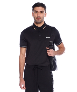 Slim-fit polo shirt with contrast logos
