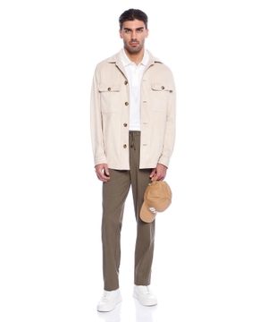 Relaxed-fit overshirt in super-stretch fabric