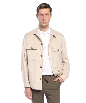 Relaxed-fit overshirt in super-stretch fabric