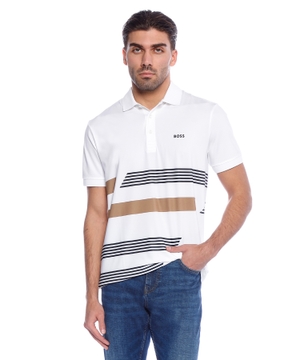 Polo with stripe print