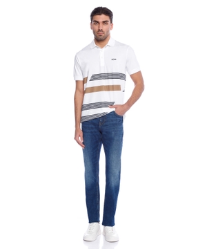Polo with stripe print