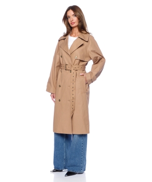 Cotton Oversized Double-Breasted Trench Coat