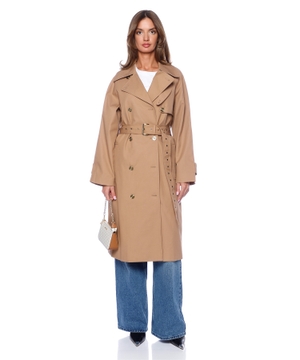 Cotton Oversized Double-Breasted Trench Coat