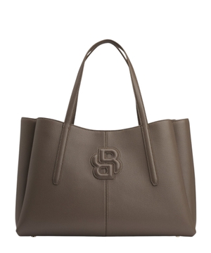 Grained faux-leather tote bag with Double B monogram