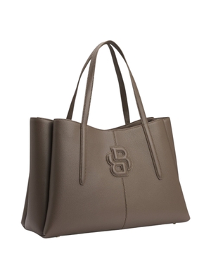 Grained faux-leather tote bag with Double B monogram