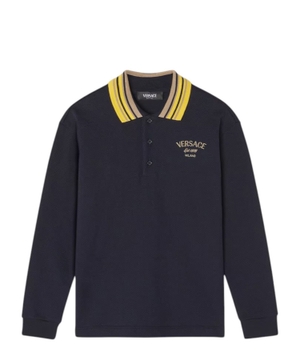 Long sleeve polo with logo