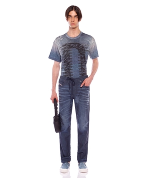 2060 D-Strukt dar biçimli denim şalvar