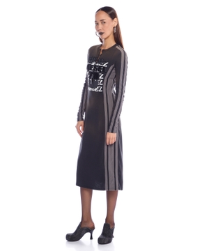 D-Uncut Stripe midi dress