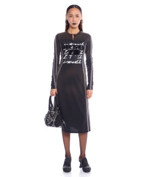 D-Uncut Stripe midi dress