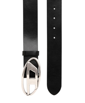 Leather belt with D buckle