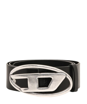 Leather belt with D buckle