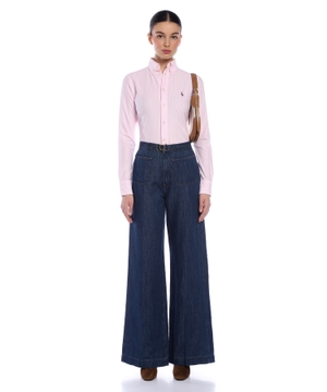 Aksesuarlı denim şalvar