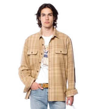 Plaid wool-blend shirt