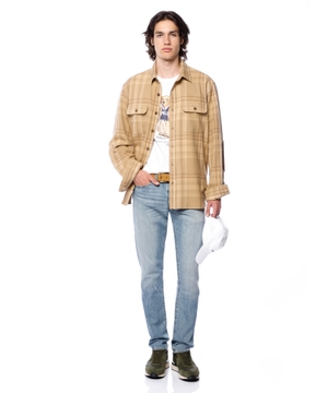 Plaid wool-blend shirt