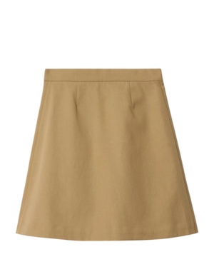 Pleated Cotton Blend Skirt