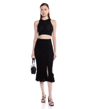 Ruffled midi skirt