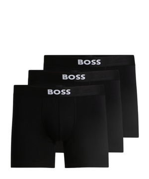 Three-pack of stretch-cotton boxer briefs with logos