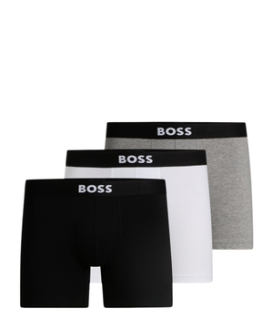 Three-pack of stretch-cotton boxer briefs with logos