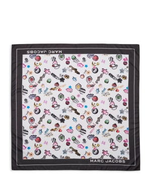 Sticker-print scarf