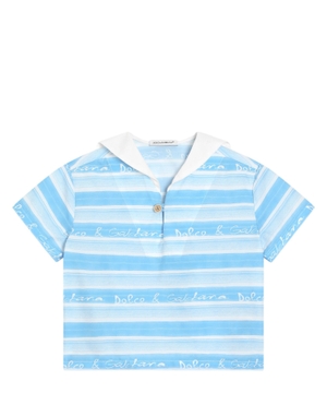 Striped-print poplin shirt