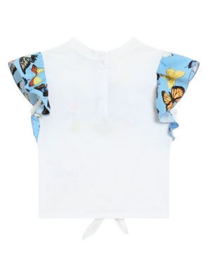 Jersey and poplin T-shirt with logo